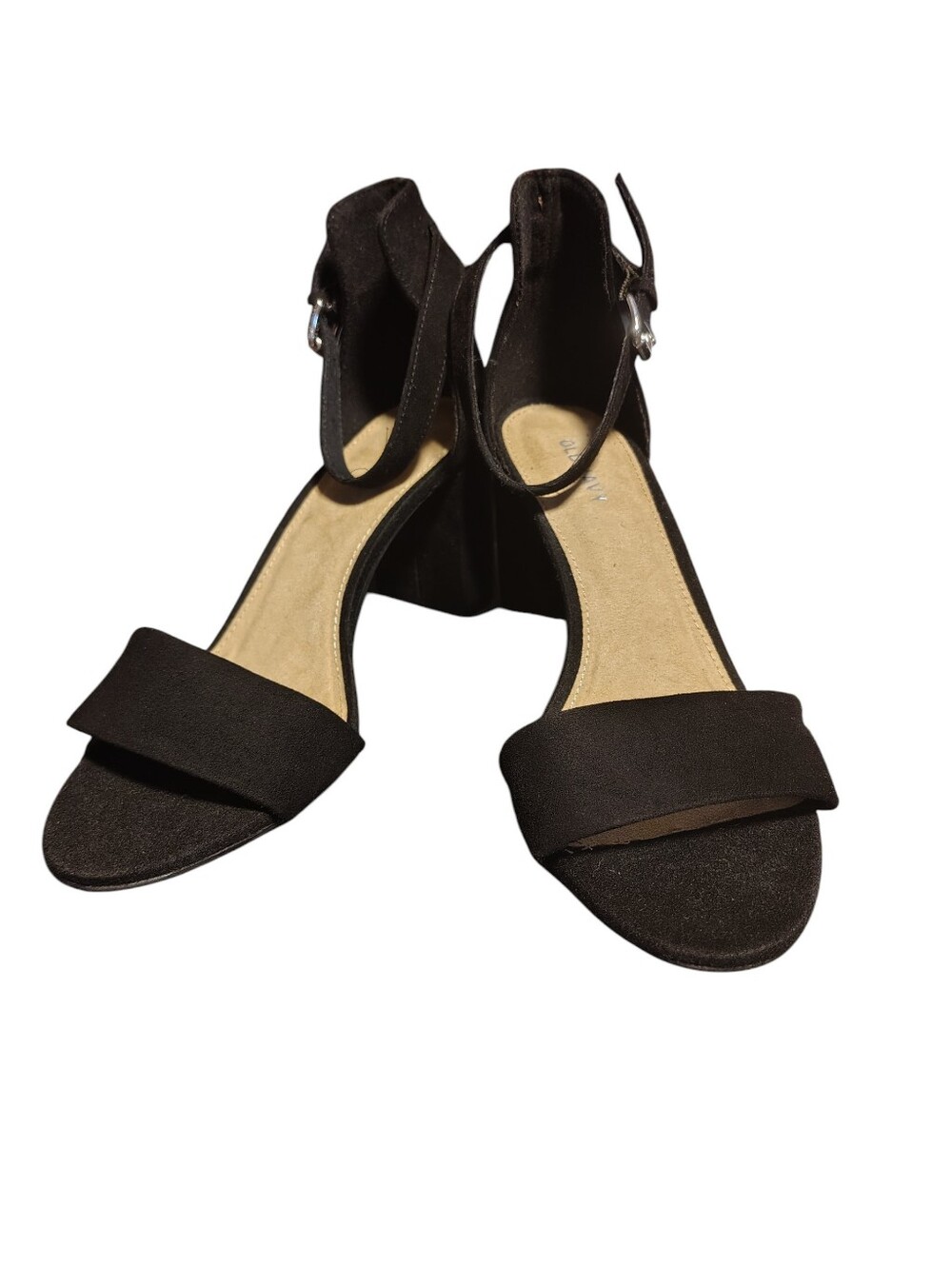Old Navy Women’s Size 8 Black Ankle Strap Block Heel Sandals
